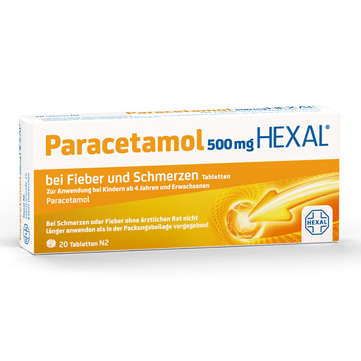 PARACETAMOL 500 mg HEXAL b. Fieber u. Schmerzen Tab.* 20 St