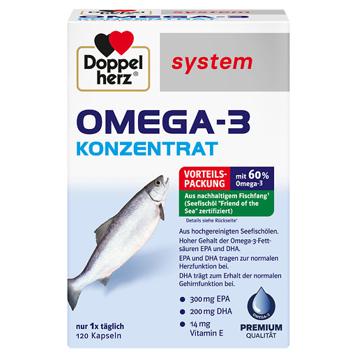 DOPPELHERZ Omega-3 Konzentrat system Kapseln 120 St  
