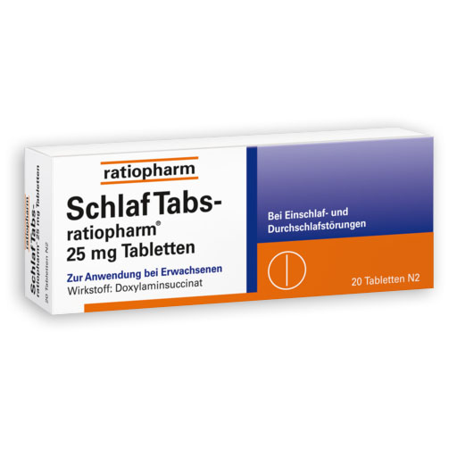 SCHLAF TABS-ratiopharm 25 mg - Schlaftabletten mit Doxylamin* 20 St