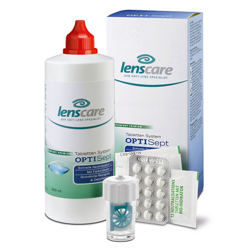 LENSCARE OptiSept Kombip.350 ml+45 Tabl.+1 Beh. 1 P