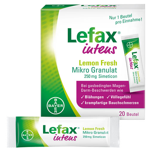 LEFAX intens Lemon Fresh Mikro Granul.250 mg Sim. 20 St