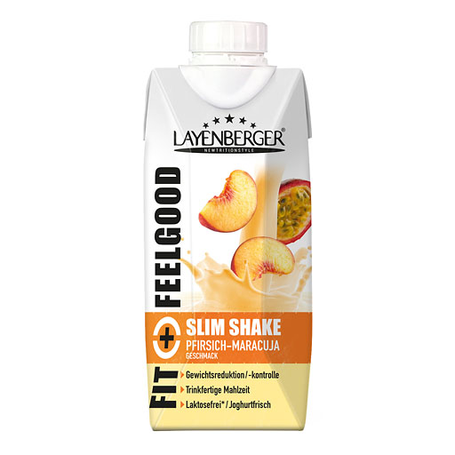 LAYENBERGER Fit+Feelgood Slim Shake Pfirs.-Maracu. 330 ml
