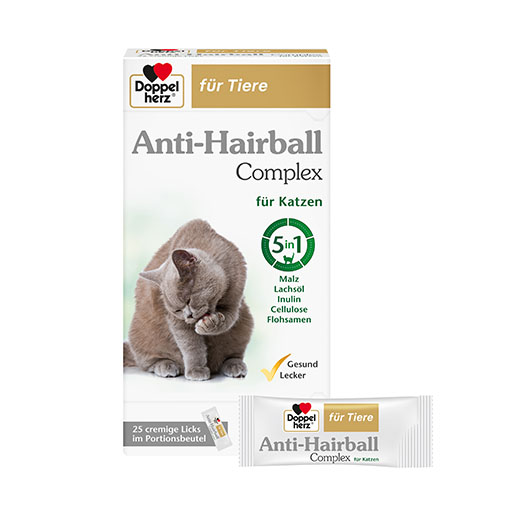 DOPPELHERZ für Tiere Anti-Hairball Complex Katzen 25x10 g