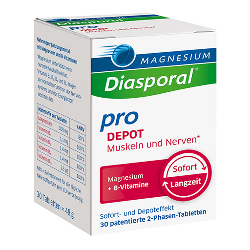 MAGNESIUM DIASPORAL pro+B-Vit. DEPOT Musk.+Nerv. Tab 30 St