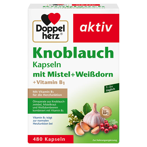 DOPPELHERZ Knobl. Kap. m. Mistel+Weißdorn+Vitamin B1 480 St  